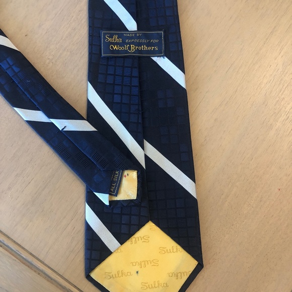 Vintage Sulka 100% silk Tie - Black and Silver with square and diagonal … - Picture 3 of 3